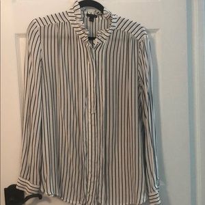 Black and white striped blouse